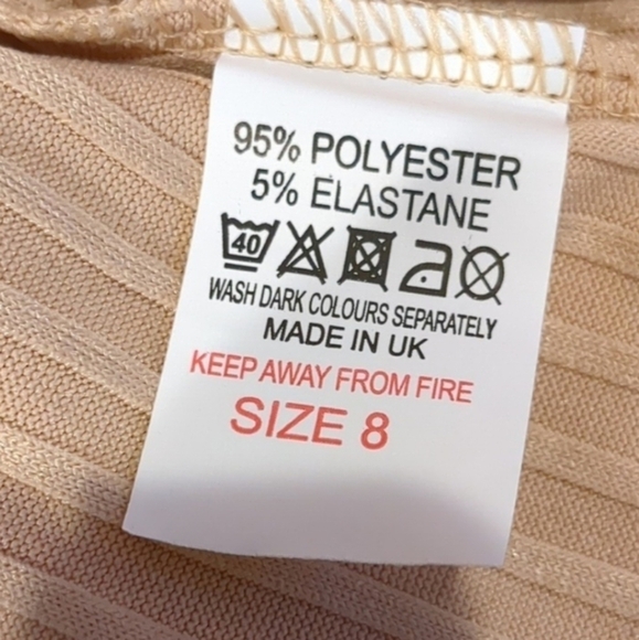 Nasty Gal To The Top Ribbed Strappy Crop Top in Sand size UK 8 - Picture 4 of 5